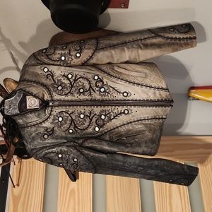 Double d leather coat